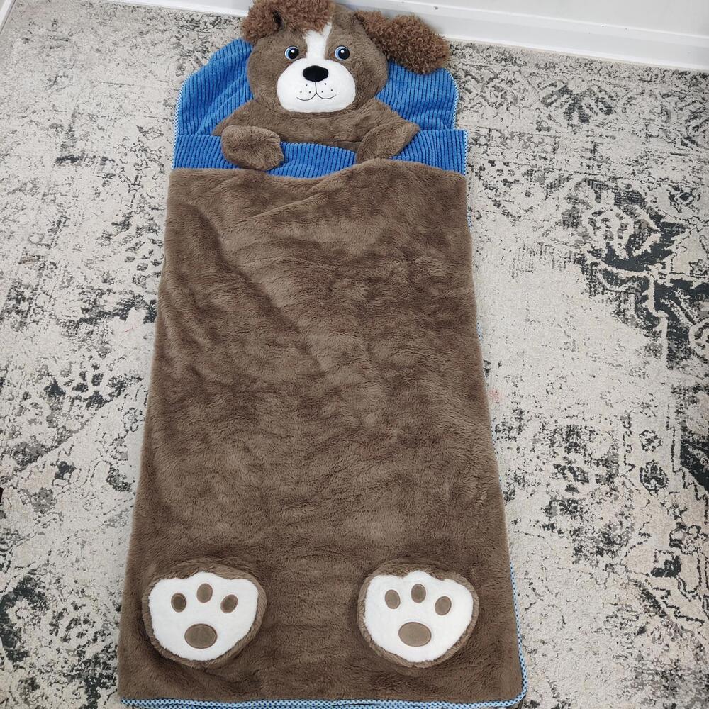 Kids Dog Sleeping Bag Plush Nap Mat Blanket